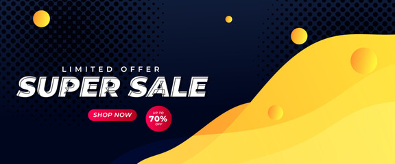 Red black and yellow vector special offer super sale discount template banner. For sale background, poster, flyer, catalog