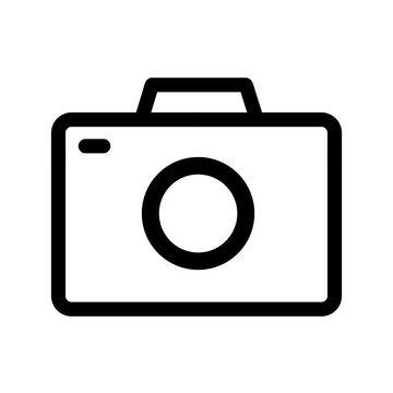 The camera icon is black and outline style