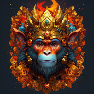 Animal character illustration head monkey