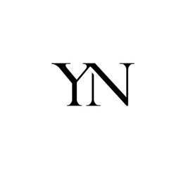 Initial Letter Logo. Logotype design. Simple Luxury Black Flat Vector YN - obrazy, fototapety, plakaty