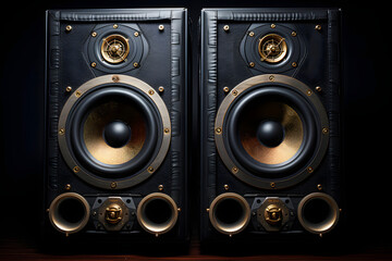 modern stereo audio speakers for listening to music. wideband sound system