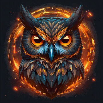 Animal character illustration head owl