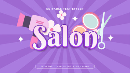 Pink white and purple violet salon 3d editable text effect - font style