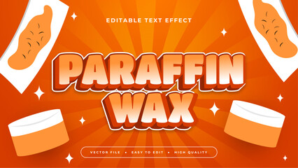 White and orange parafin wax 3d editable text effect - font style - obrazy, fototapety, plakaty