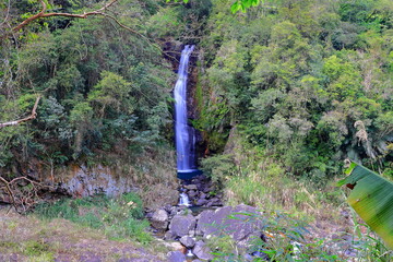 Water falls in the Neidong Forest Recreation Area situated at the upstream of Nanshih Creek, Wulai...