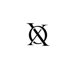 Initial Letter Logo. Logotype design. Simple Luxury Black Flat Vector XO