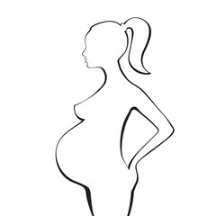 silhouette of pregnant woman graphic design