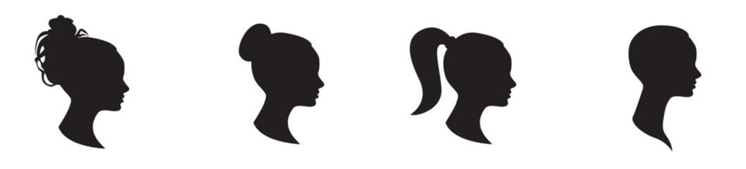female silhouette of a head. abstract silhouette of a woman - Powered by Adobe