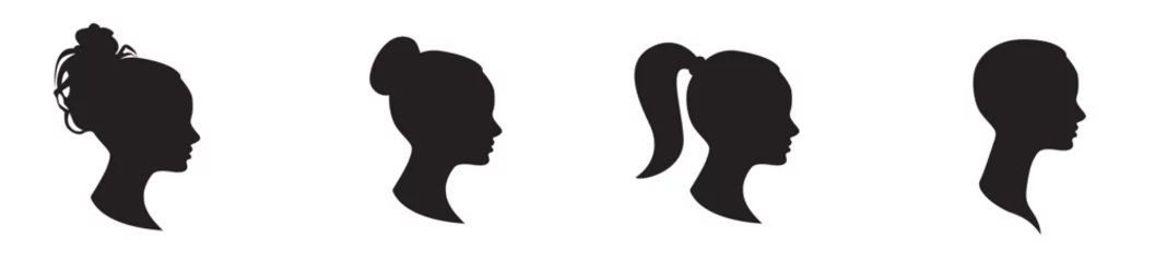 Poster female silhouette of a head. abstract silhouette of a woman © Igorideas