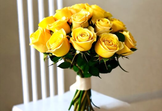 elegante ramo de Ramo de rosas amarillas