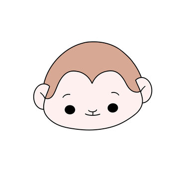 A cartoon monkey with a big smile on its face. The monkey is wearing a hat and has a beard