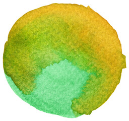 Green Watercolor circle texture. Watercolour circle elements for design, Poster, Brochure, Printing, Advertisement, etc.
