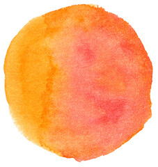Orange Watercolor circle texture. Watercolour circle elements for design, Poster, Brochure, Printing, Advertisement, etc.