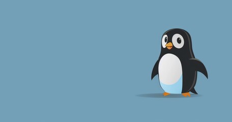 Cartoon Penguin in Simple Style
