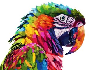 Colorful Parrot Splash Art
