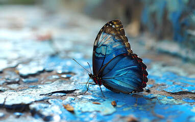 Fototapeta na wymiar blue butterfly on a natural background. insects. Flora and fauna
