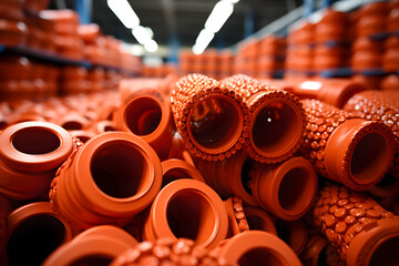 Obraz premium industrial products from colored plastic and rubber hoses and pipes