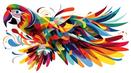 Dynamic Rainbow Macaw Artwork
