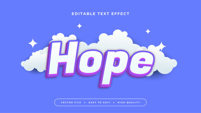 White and purple violet hope 3d editable text effect - font style