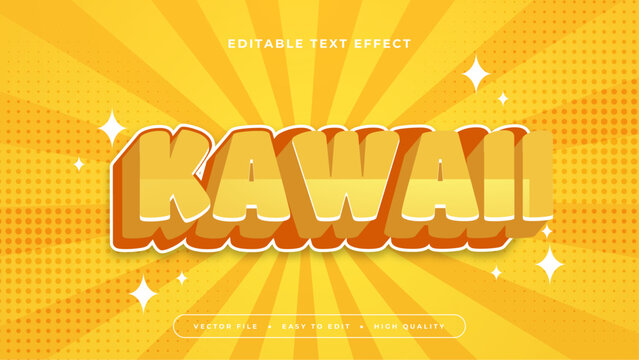 Orange yellow and white kawaii 3d editable text effect - font style