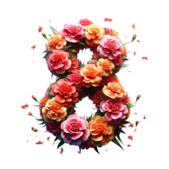 Isolated 3D Number on a Clear PNG Canvas, Generative AI