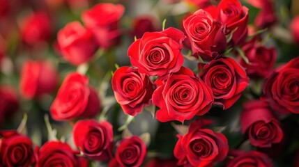 Vibrant Red Rose Bouquet: Perfect Floral Background