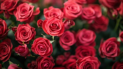 Vibrant Red Rose Bouquet: Perfect Floral Background