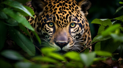 Stealthy Jaguar Stalking Prey in Jungle Shadows
