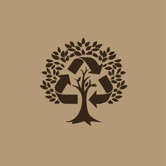 Illustration of recycling with ecological icons, Save the Planet. vector illustration