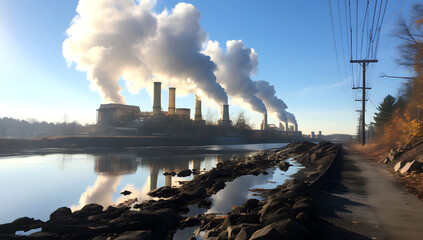 toxic smoke from chimneys of industrial enterprises. harm and air pollution from oil refining and the metal industry. ecology and chemical smog