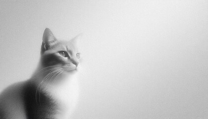 black and white cat portrait