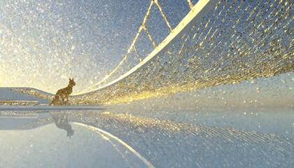 a white simple abstract background with a cat in the light bottom corner