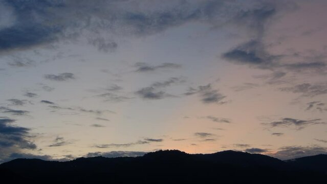 Twilight and dawn sky with cumulus cloud time lapse in an evening 4k footage.