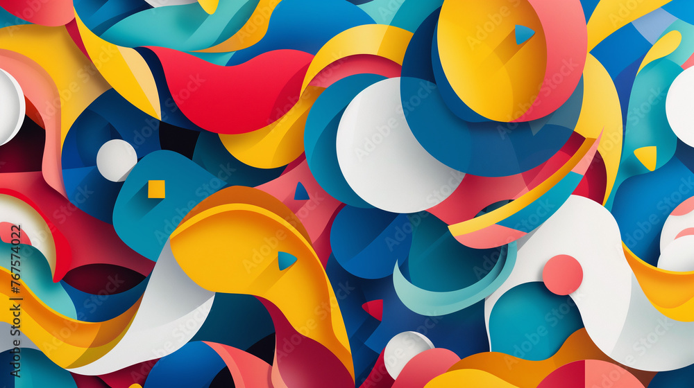 Poster abstract random colorful shapes. color geometric background. decorative design elements
