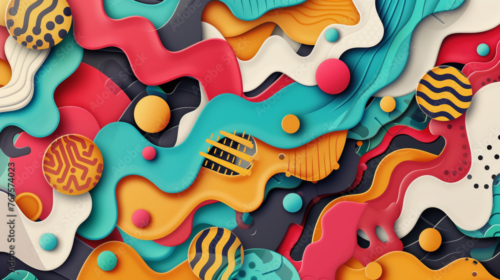 Aufkleber abstract random colorful shapes. color geometric background. decorative design elements