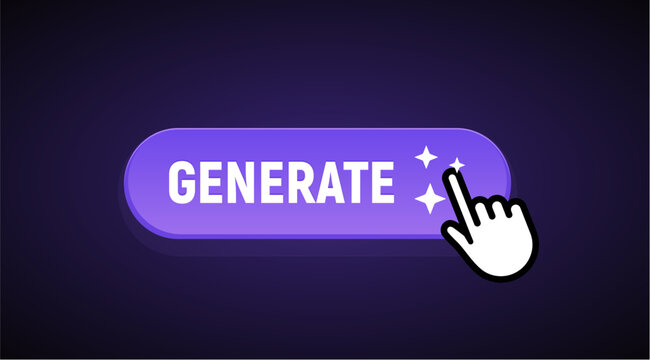 Ai button generator icon technology. Artificial intelligence generator image star illustration ai design prompt