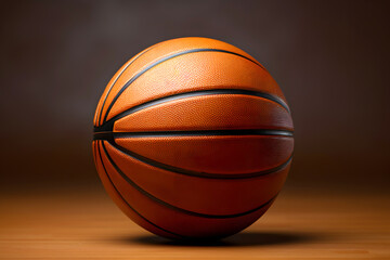 basketball ball on the gym floor. sports equipment