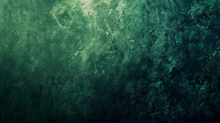 Dark green color gradient grainy background, illuminated spot on black, noise texture effect, wide banner size