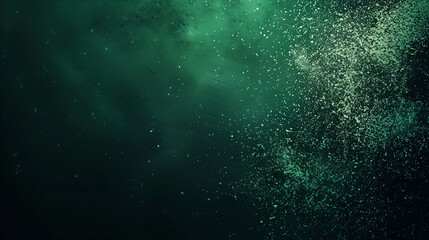 Dark green color gradient grainy background, illuminated spot, noise texture effect, wide banner...