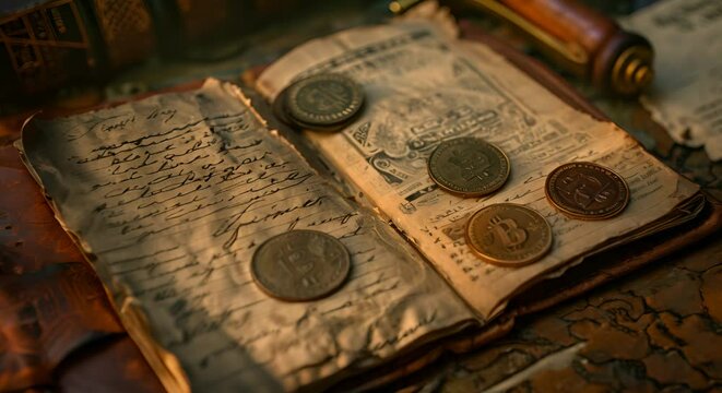 A diary where each entry adds a coin, showing the growth of investments over time.