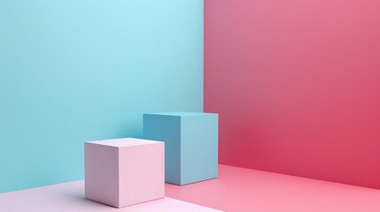 Podium background platform pedestal or product stage, 3D stand. Abstract podium platform or product display cubes stand  ,Generative ai, 