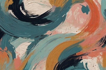 Hand-drawn abstract oil painting style background. Artistic and aesthetic design with unique brush strokes and textures.
