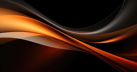 dynamic orange swirls on black design