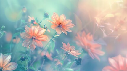Fototapeta na wymiar Sweet color flower in soft style for background ,Generative ai,