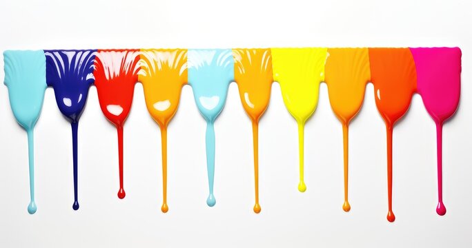 multicolor paint streams dripping background