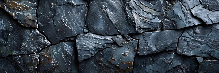 horizontal black stone texture for pattern and background. generative ai 