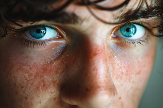 close up of a person with eyes