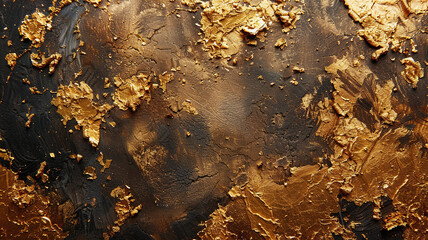 Gold Leaf Detail on Textured Black Surface
