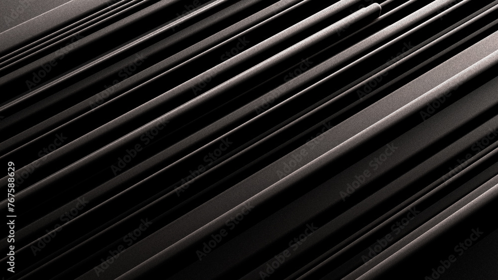 Poster black dark background illustration with geometric graphic elements and noise texture. 3d rendering
