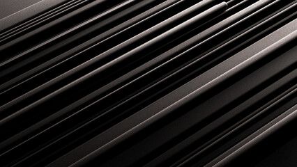 Black dark background illustration with geometric graphic elements and noise texture. 3d rendering